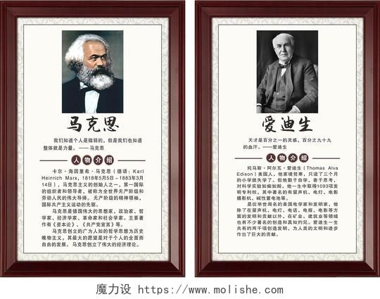 名人名言名言警句马克思爱迪生中国风字画框中国风相框海报名人名言海报